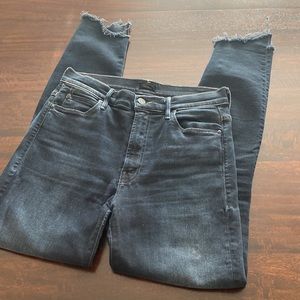 Mother Skinny Jeans Raw Hem